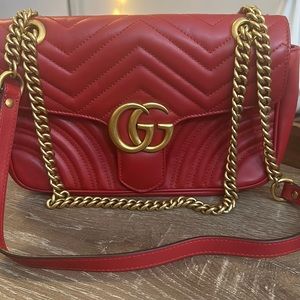 Red Gucci Marmont Bag